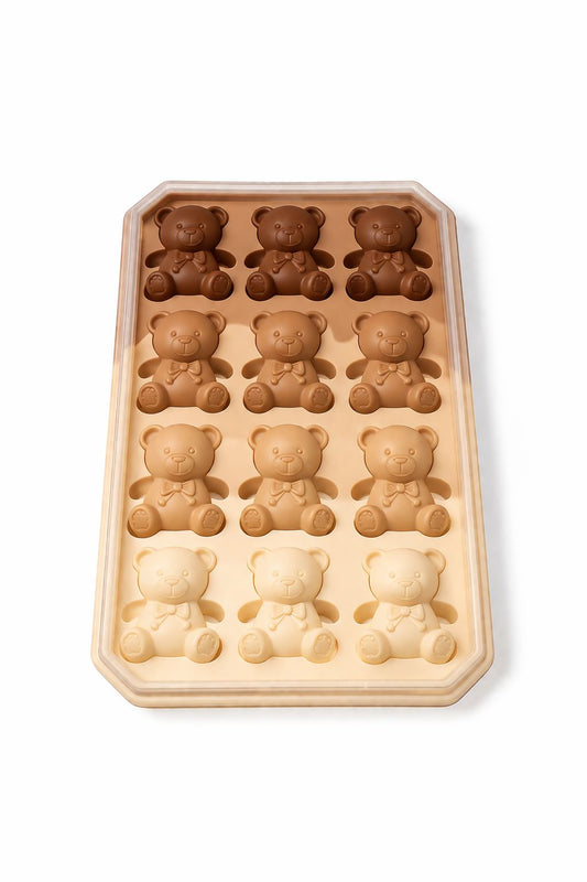 12’li Mini ayıcık Mum Silikon Kalıbı – Dekoratif Mum Yapım Kalıbı 4x 2 cm