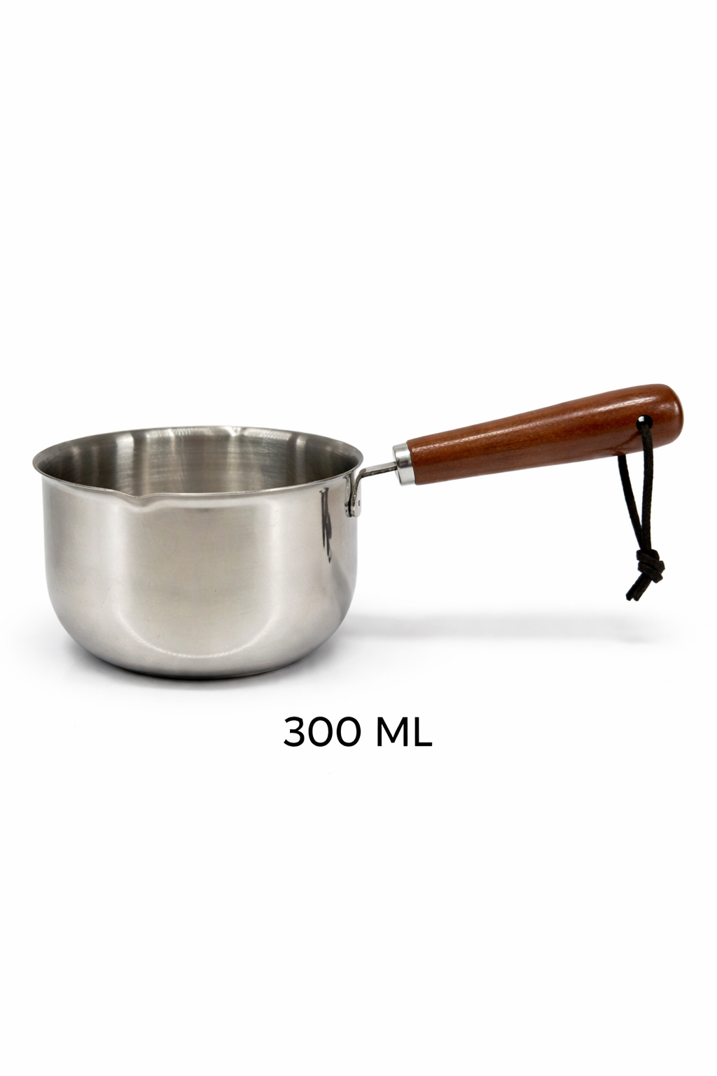 300 ML Paslanmaz Çelik Mum Dökme Potu | Ahşap Saplı Mum Yapım Cezvesi