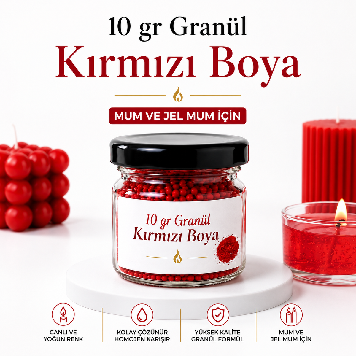 Kırmızı Granül Boya 10 gr