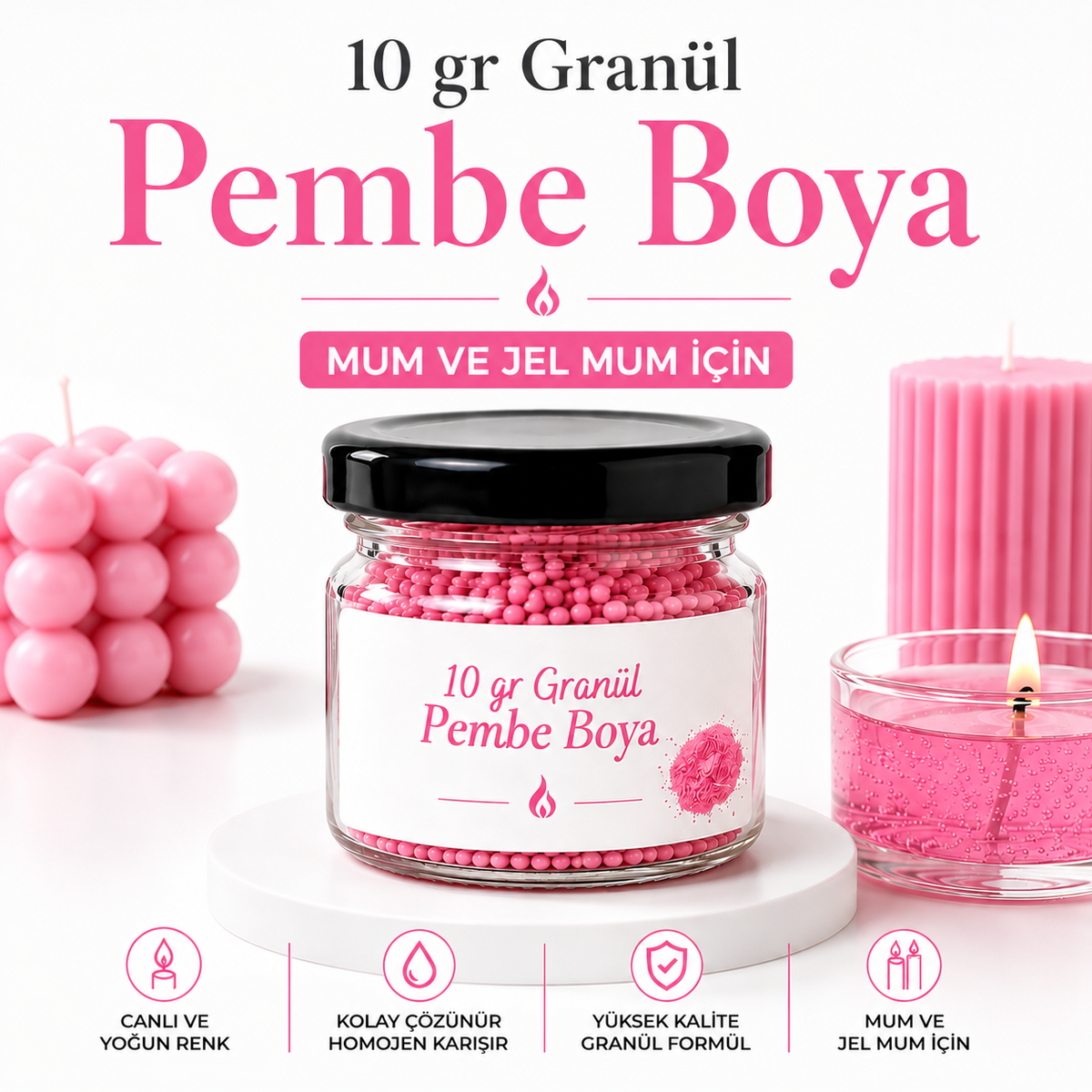 Pembe Granül Boya 10 gr