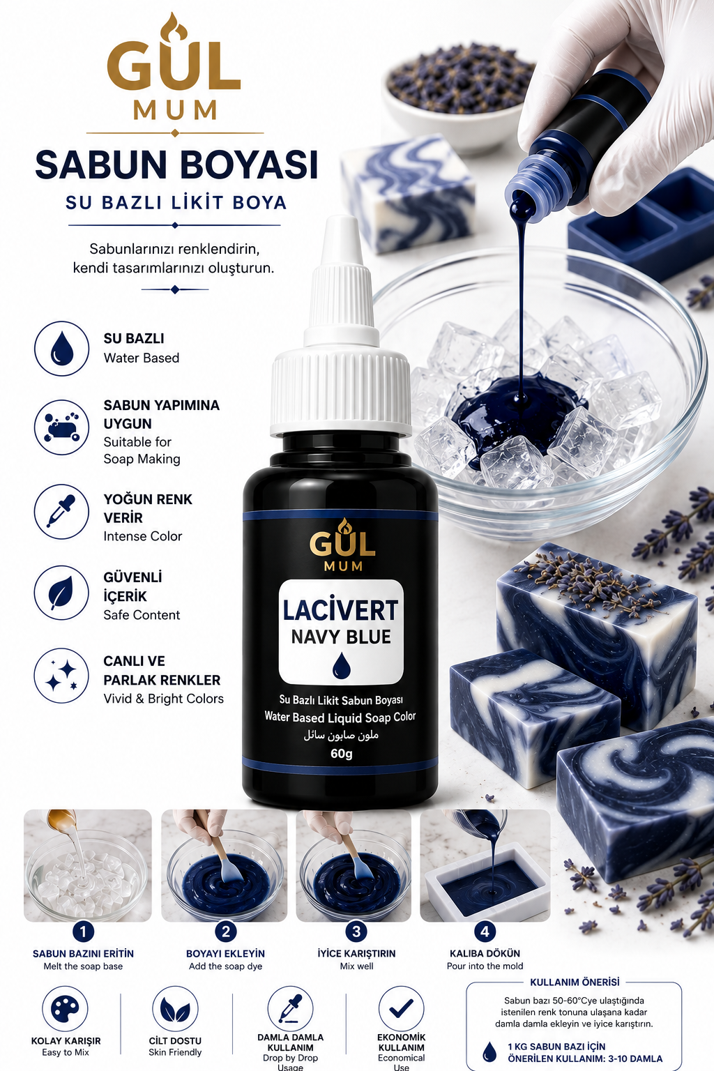LACİVERT SABUN BOYASI 60 GR