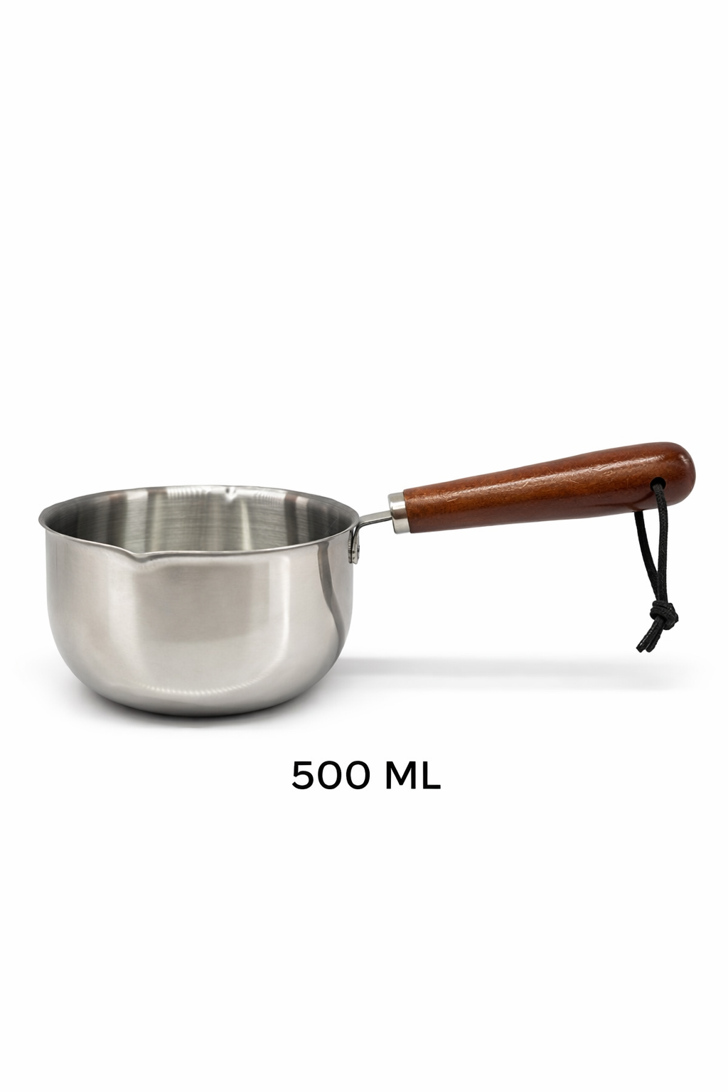 500 ML Paslanmaz Çelik Mum Dökme Potu | Ahşap Saplı Mum Yapım Cezvesi
