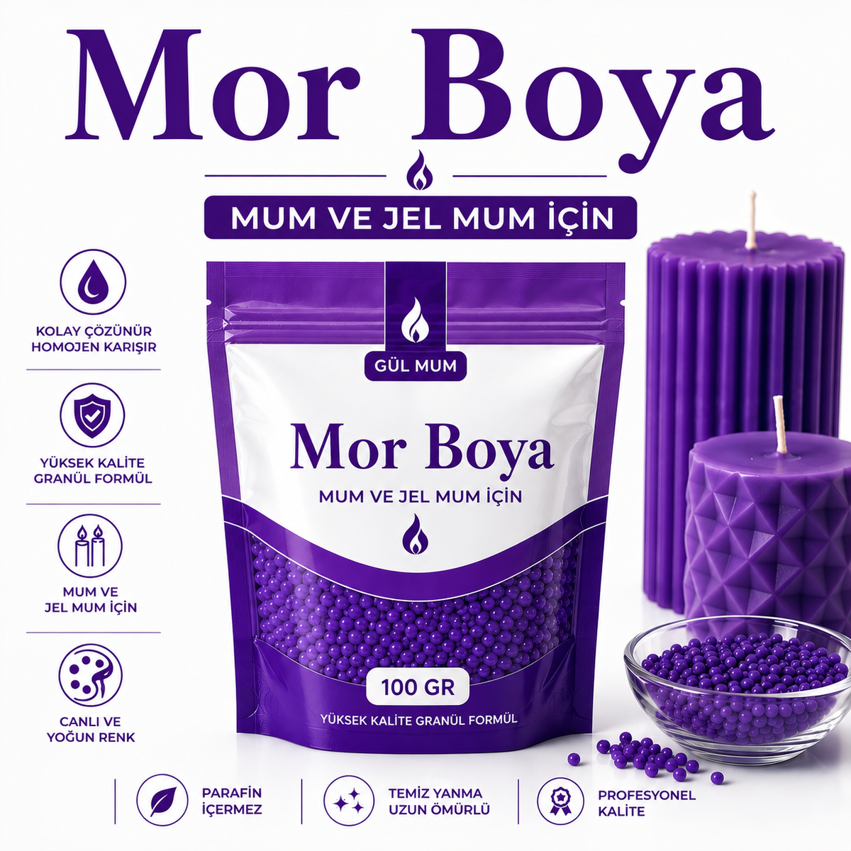 Mor Granül Boya 100 gr