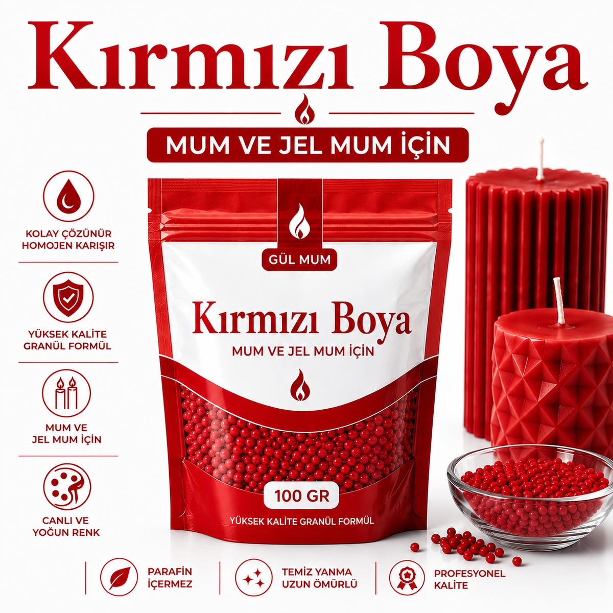 Kırmızı Granül Boya 100 gr