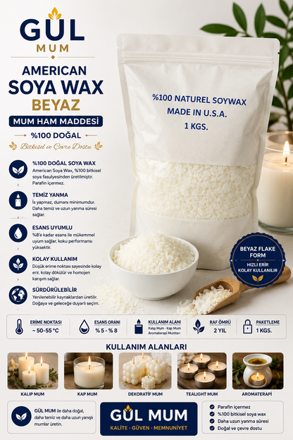 5 Kg Amerikan Soya Wax Beyaz Renk