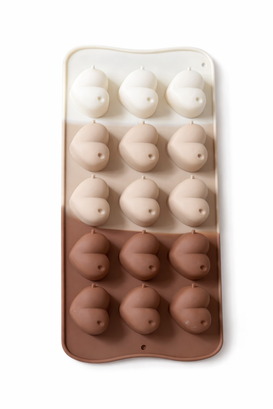 Kalp Şekilli Silikon Mum Kalıbı – 12 Gözlü Mini Dekoratif Mum Kalıbı