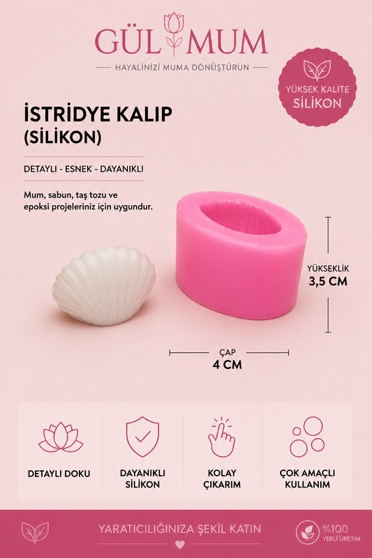 İstiridye Silikon Mum Kalıbı