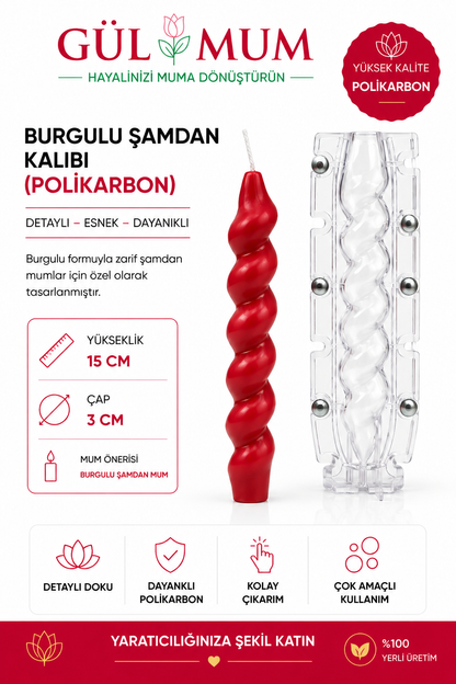 Burgulu Şamdan Mum Kalıbı