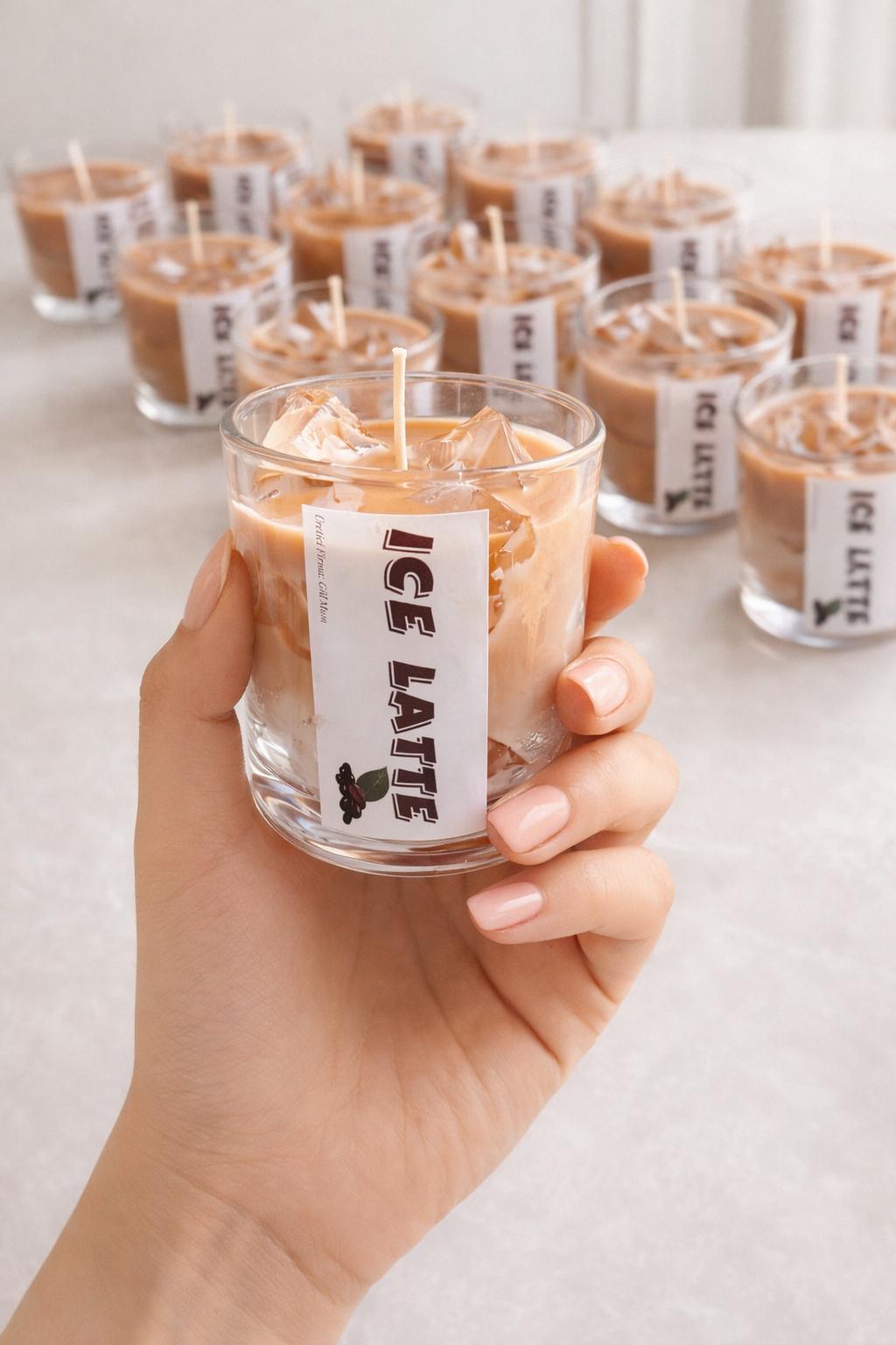 Ice Latte kahve kokulu Hazır bardak mum 150 ml