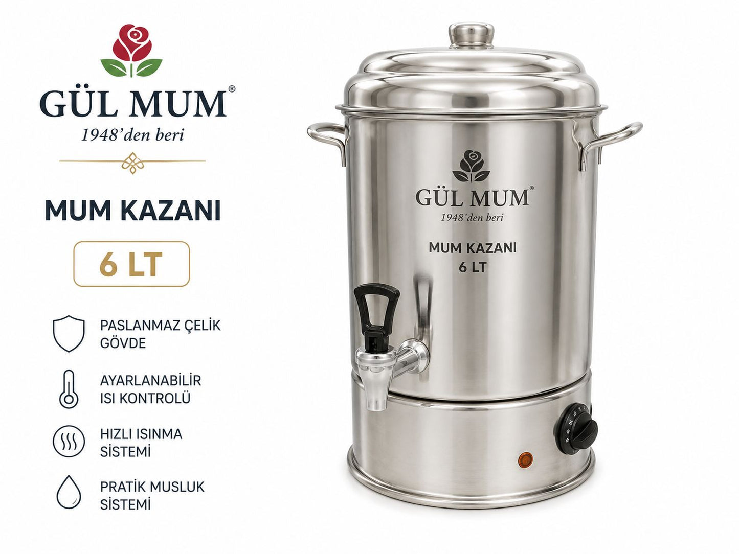 Mum eritme Kazanı 6 LT
