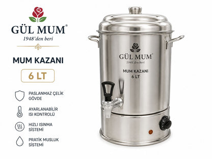 Mum eritme Kazanı 6 LT