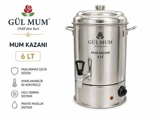 Mum eritme Kazanı 6 LT