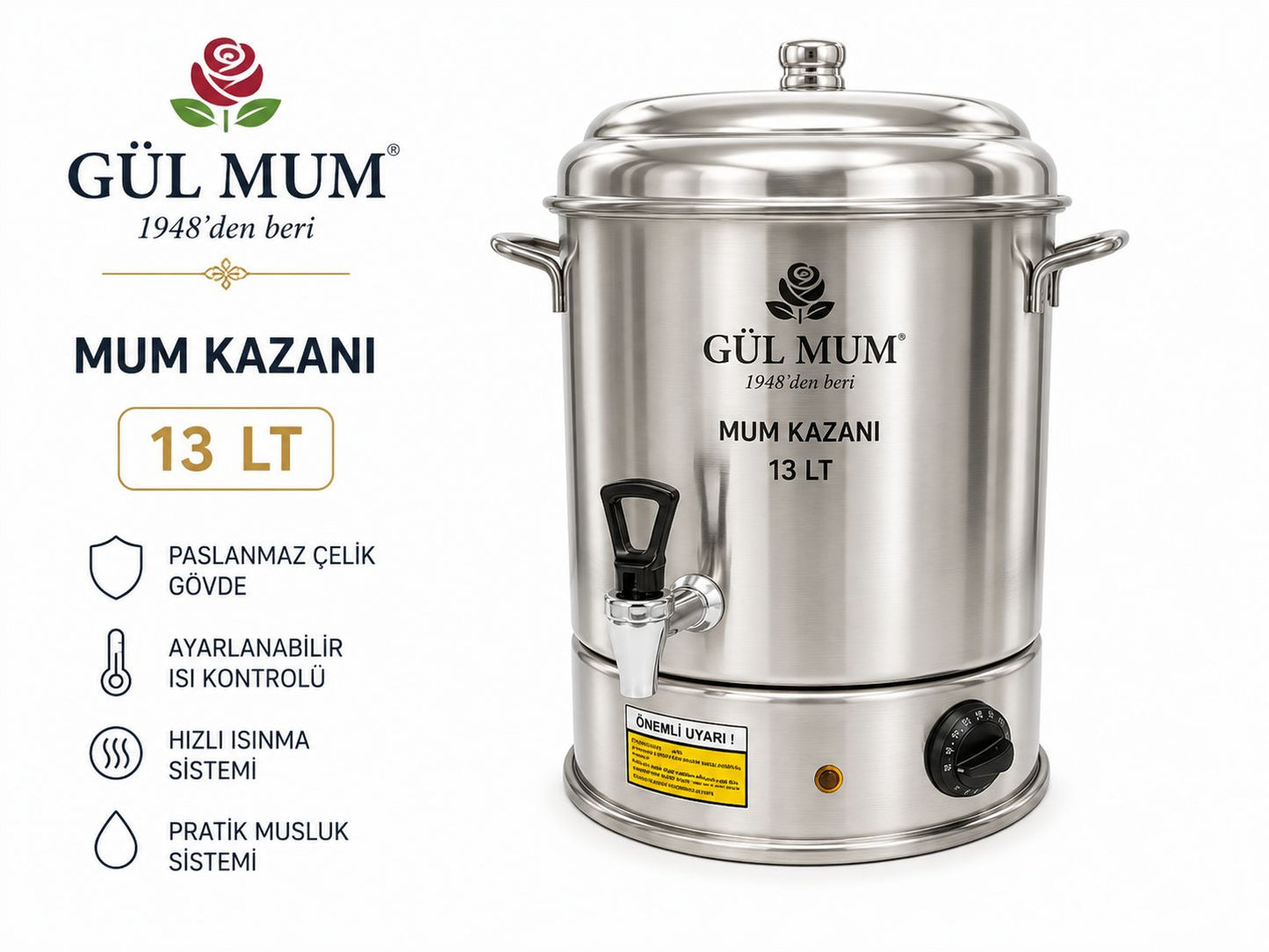 Mum eritme Kazanı 13 LT